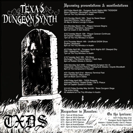 TX DS: Upcoming Presentations & Manifestations (March / April 2024)